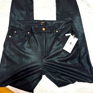 NWT 7 For All Mankind Stretch Black With Shimmer, 31